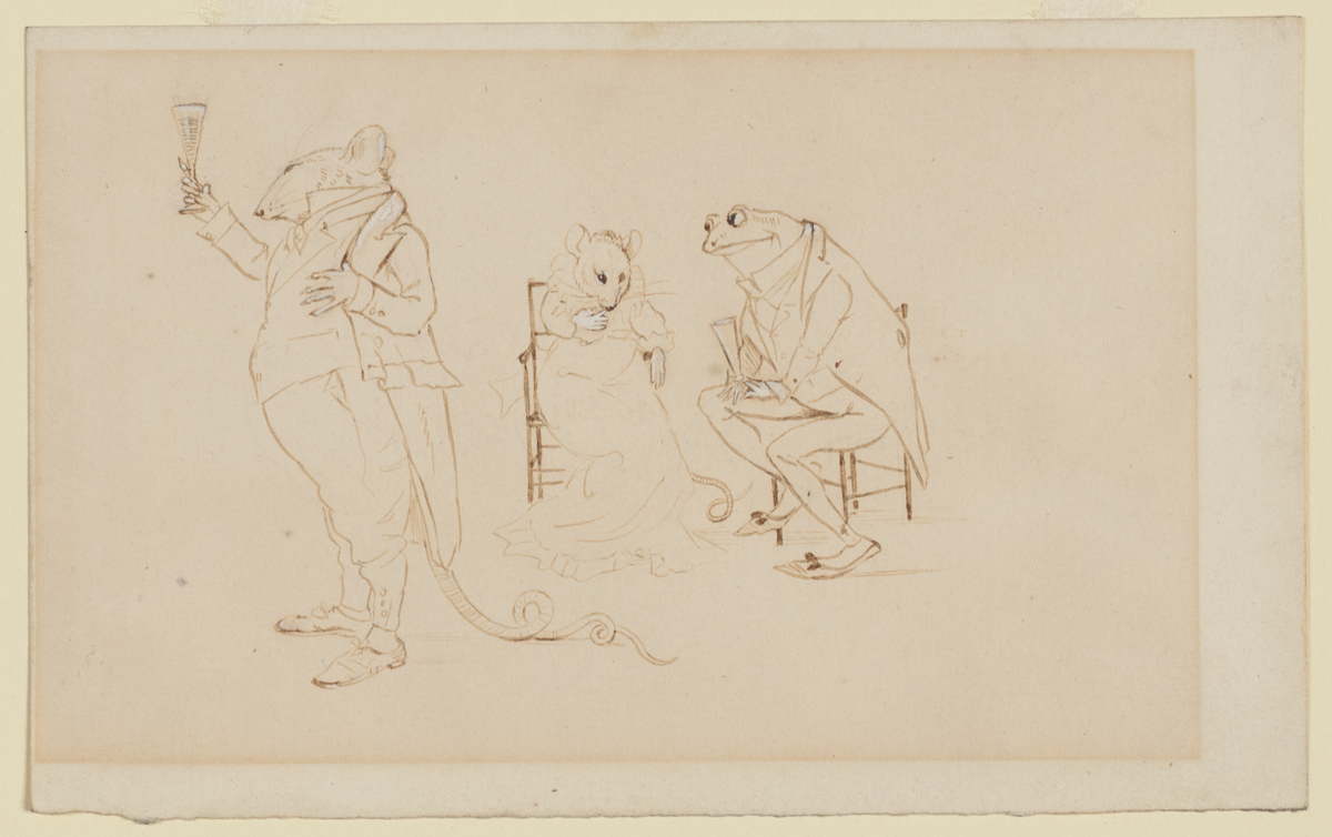 'Fond of Good Cheer' , study for 'A Frog He Would A-Wooing Go'